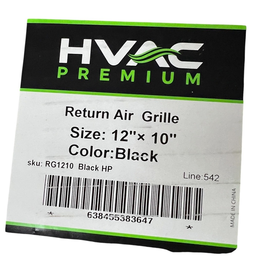 HVAC Premium Return Air Grille Vent Cover Black Steel - 12x10